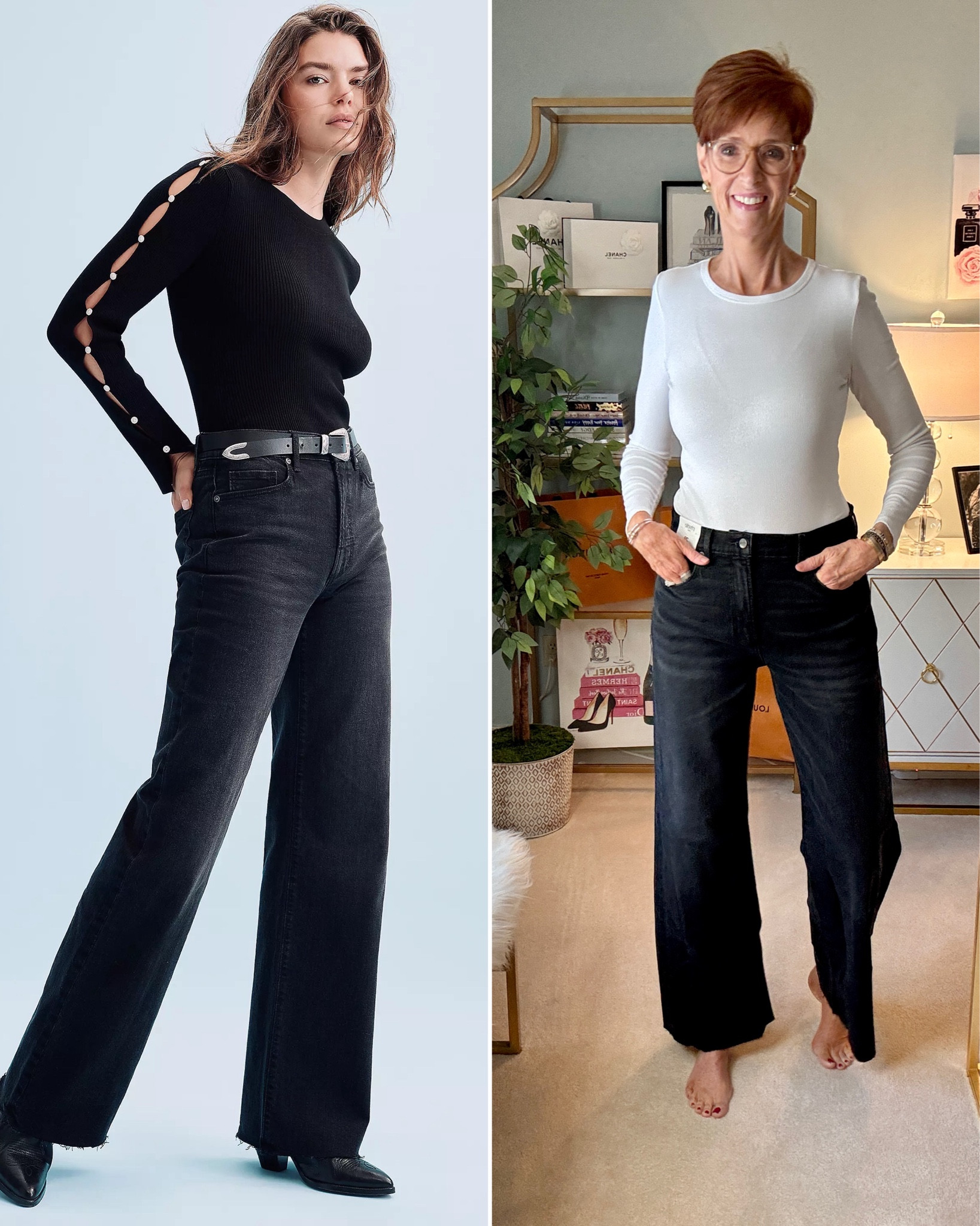 Loft Rivete Denim
High Rise Wide Leg
Size 29 talll Kept

#LTKTall #LTKootd #LTKOver40