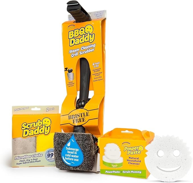Scrub Daddy Household Cleaning Supplies - The Microfiber BBQ Bundle - Includes 2 Microfiber Towel... | Amazon (US)