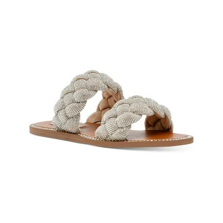 Steve Madden Womens Newbie Rhinestone Slide Sandals Silver 6 Medium (B M) | Walmart (US)