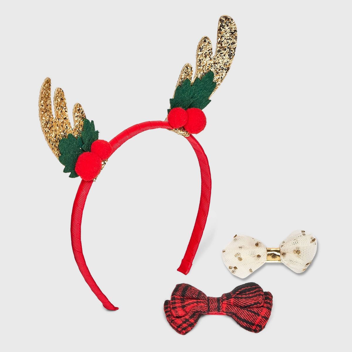 Toddler Girls' 3pc Reindeer Headband and Clip Set - Cat & Jack™ | Target
