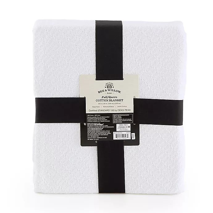 Bee & Willow™ Home Cotton Knit Full/Queen Blanket in White | Bed Bath & Beyond