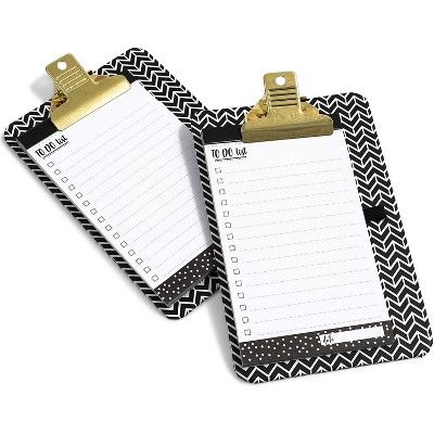 2-Pack Mini Clipboard with to Do List Note Pads Included, Gold Clip, for Shopping Grocery Reminde... | Target