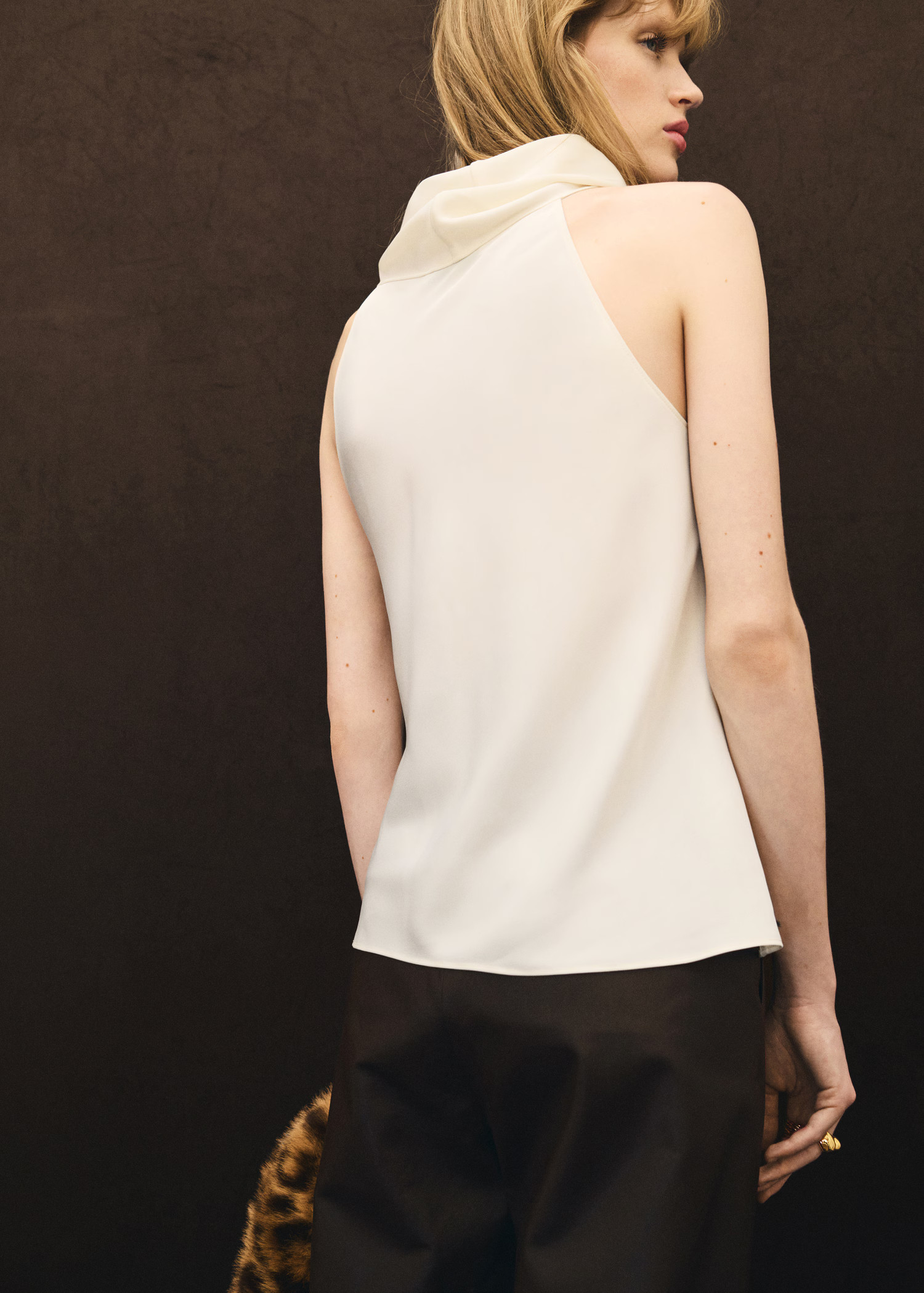 Draped neck blouse - Women | MANGO USA | Mango (US/MX/AU)
