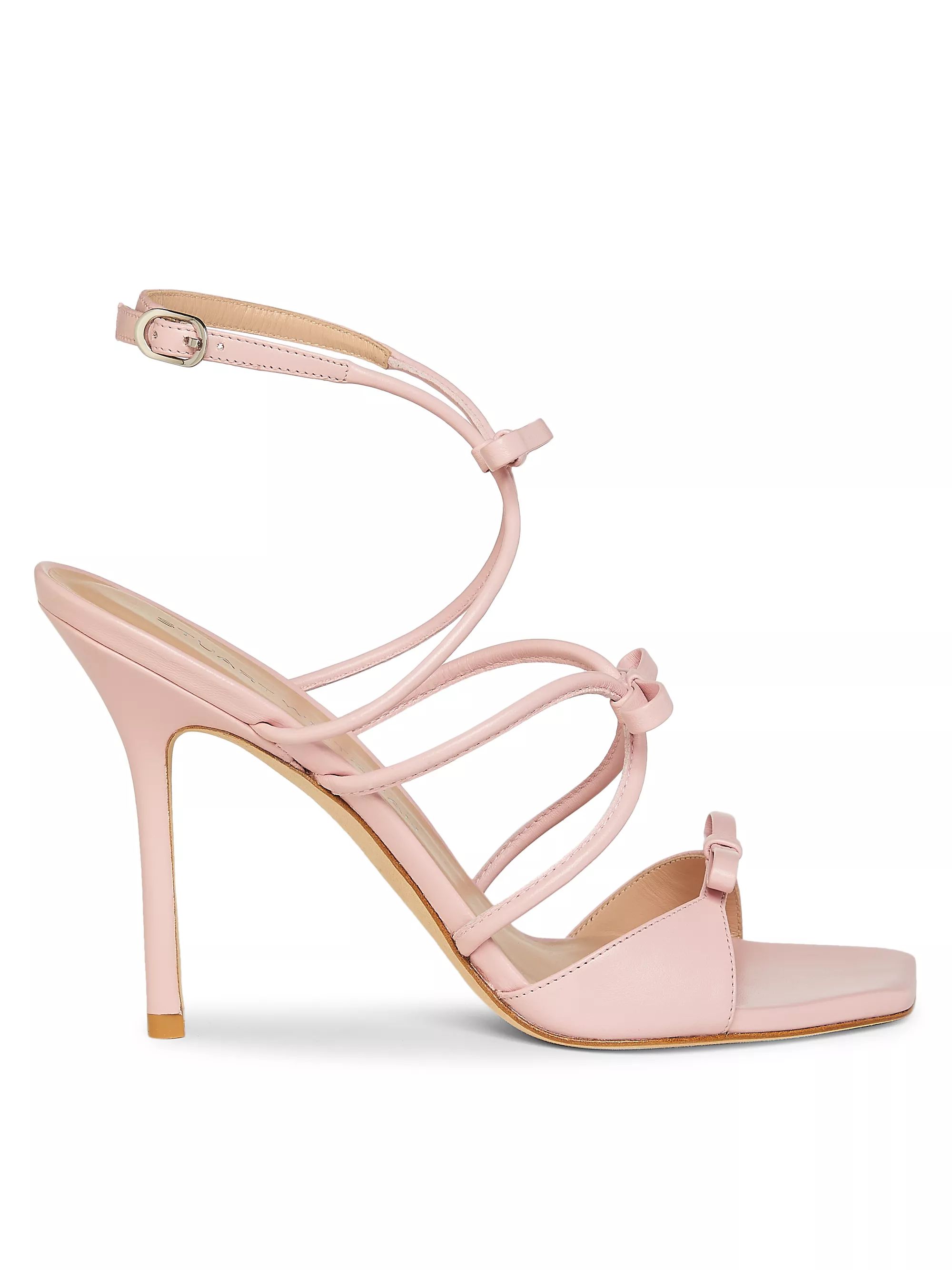 Shop Stuart Weitzman Tully 100MM Lacquered Leather Sandals | Saks Fifth Avenue | Saks Fifth Avenue