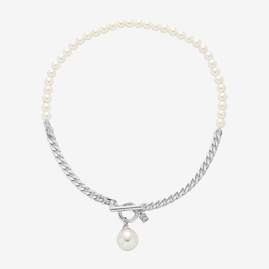 Worthington Simulated Pearl 19 Inch Curb Chain Necklace | JCPenney
