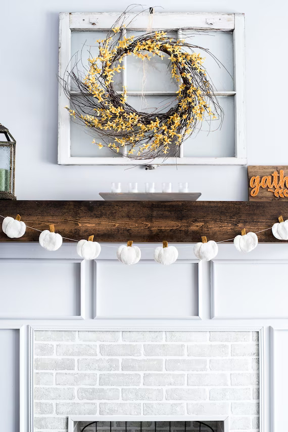 White Pumpkin Garland / Fall Decor / Thanksgiving Decor / - Etsy | Etsy (US)