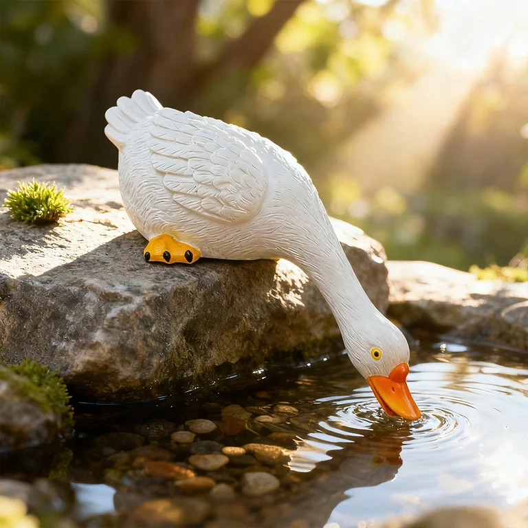 Farmhouse Style Porch Goose Statue, Large Outdoor Decorations for Yard - Goose Garden Decor & Fro... | Walmart (US)
