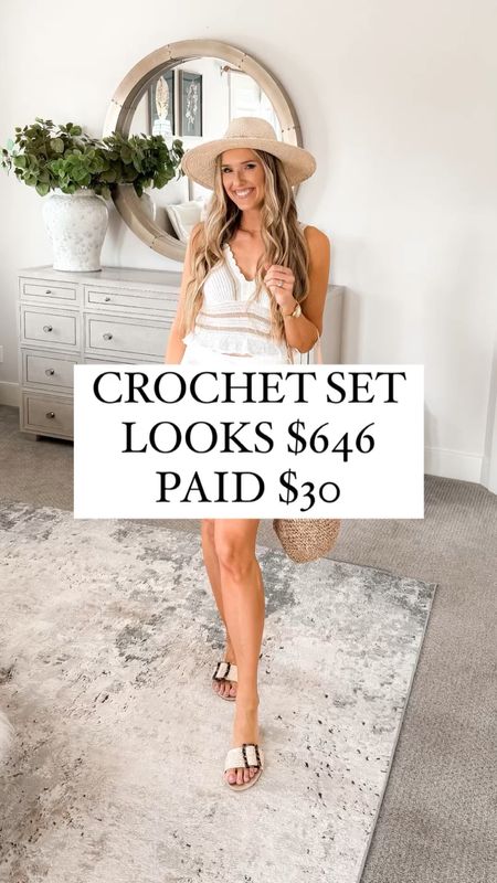 $30 vs the $646 set this reminds me of!! It's the perfect layering piece for your swimming suit this summer! Soft, cozy, and super classy in those gorgeous neutral colors. It also comes in a red and pink combo! Pair this with the $11 hat, $19.98 bag, and $24.99 slides, and you will look and feel classy and chic!

Size up one size in this set! It's junior’s sizing so I am wearing a large. For reference, I am 5'8".

You do NOT need to spend a lot of money to look and feel INCREDIBLE!

I’m here to help the budget conscious get the luxury lifestyle.

Spring Fashion / Summer Fashion / Walmart Fashion / Spring Outfit / Summer Outfit / Affordable / Budget / Women's Casual Outfit / Women's Dressy Outfit / Classic Style / Matching Set / Elevated Style / Resort Wear / Beachwear / Vacation

#LTKswim #LTKsalealert #LTKfindsunder50