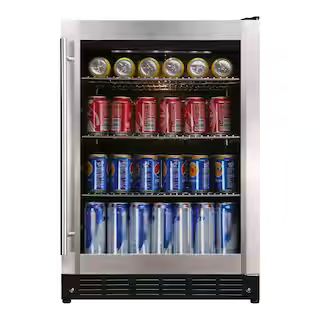 Beverage 23.4 in. 154 (12 oz.) Can Beverage Cooler, Stainless Steel | The Home Depot