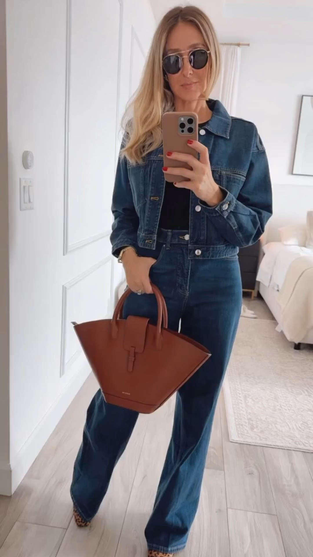 Loving this denim on denim outfit, the fitting is gorgeous and super stretchy, I’m wearing size small and size Small tall version on bottom For spanx use code ALINEXSPANX for 15% off first purchase 




#LTKSeasonal #LTKootd #LTKU
