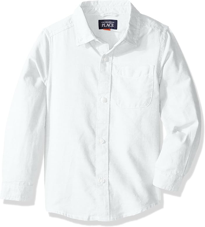 The Children's Place Baby Boys' Uniform Solid Long Sleeve Oxford Shirt | Amazon (US)