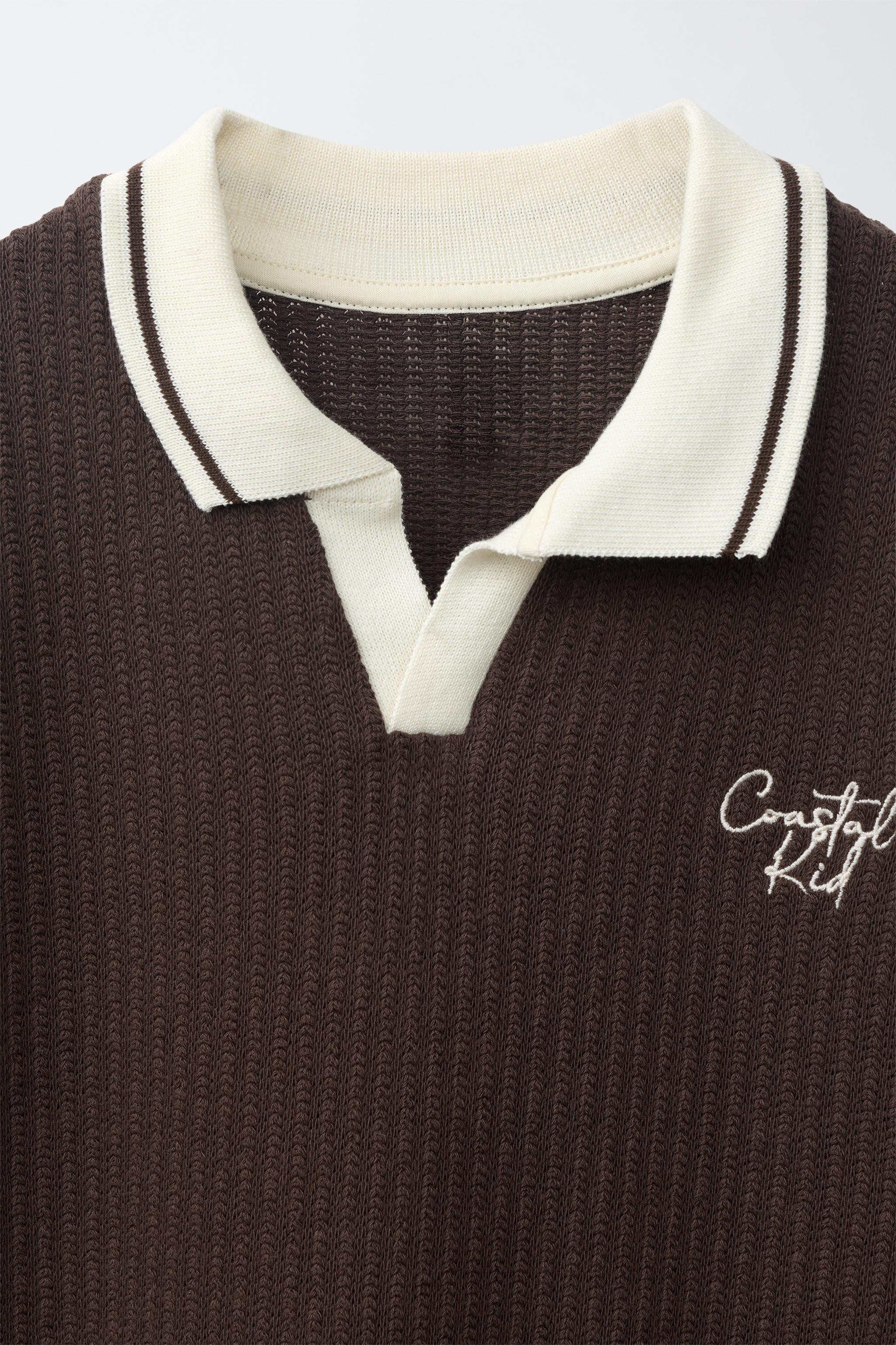 EMBROIDERED TEXTURED POLO | Zara US