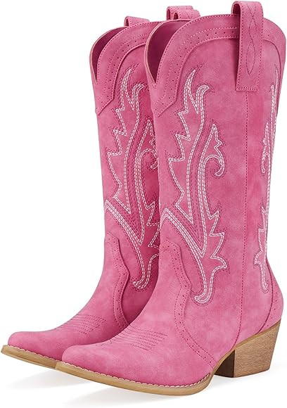 HISEA Rollda Cowboy Boots Women Western Boots Cowgirl Boots Ladies Pointy Toe Fashion Boots | Amazon (US)