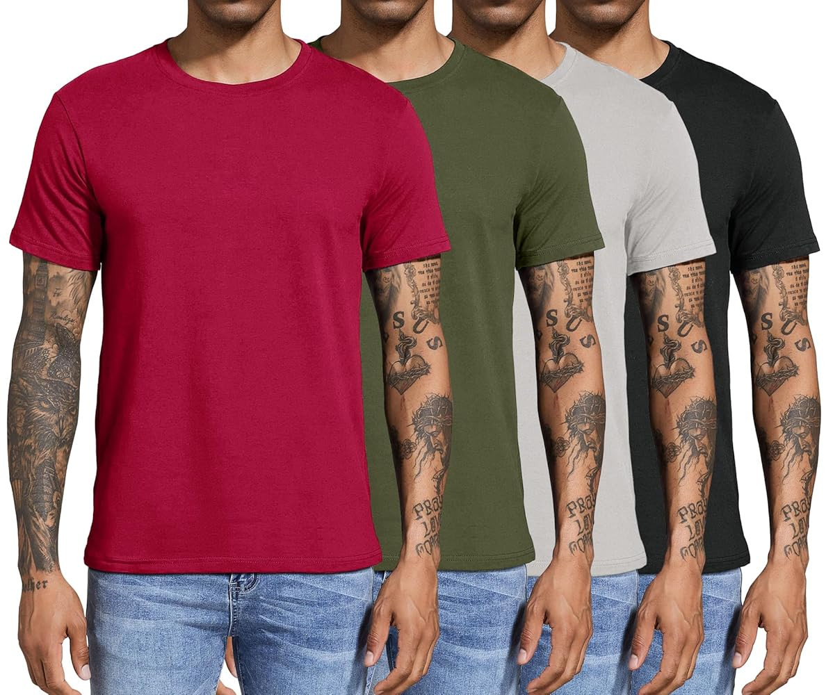 Boyzn Men's 3, 4 or 5 Pack Cotton T-Shirts, Short Sleeve Crewneck Sport Tees, Cotton Gym Workout ... | Amazon (CA)