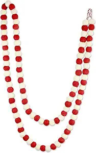 Amazon.com: NOVICA Handmade Red and White Felted Wool Christmas Tree Holiday Decoration Garland, ... | Amazon (US)