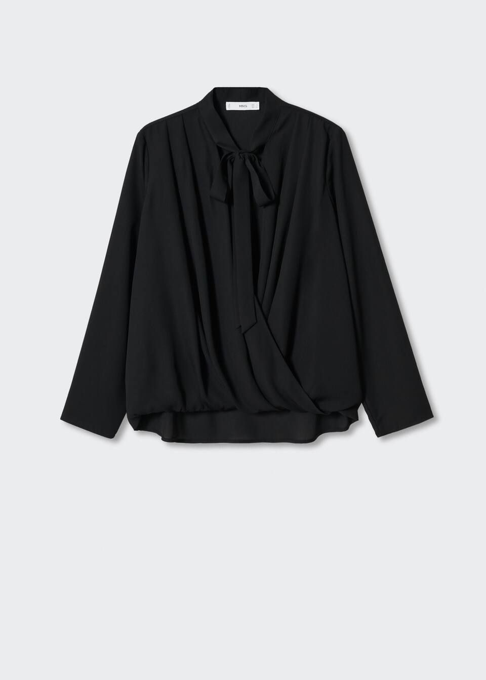 Double-breasted blouse with bow | MANGO (US)