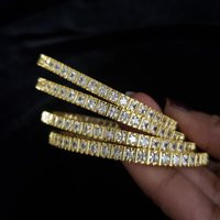 White Stone Cz Bangles, 4 Bangles Set, 22K Gold Plated, Wedding Bangles, Mix N Match Bangles | Etsy (US)