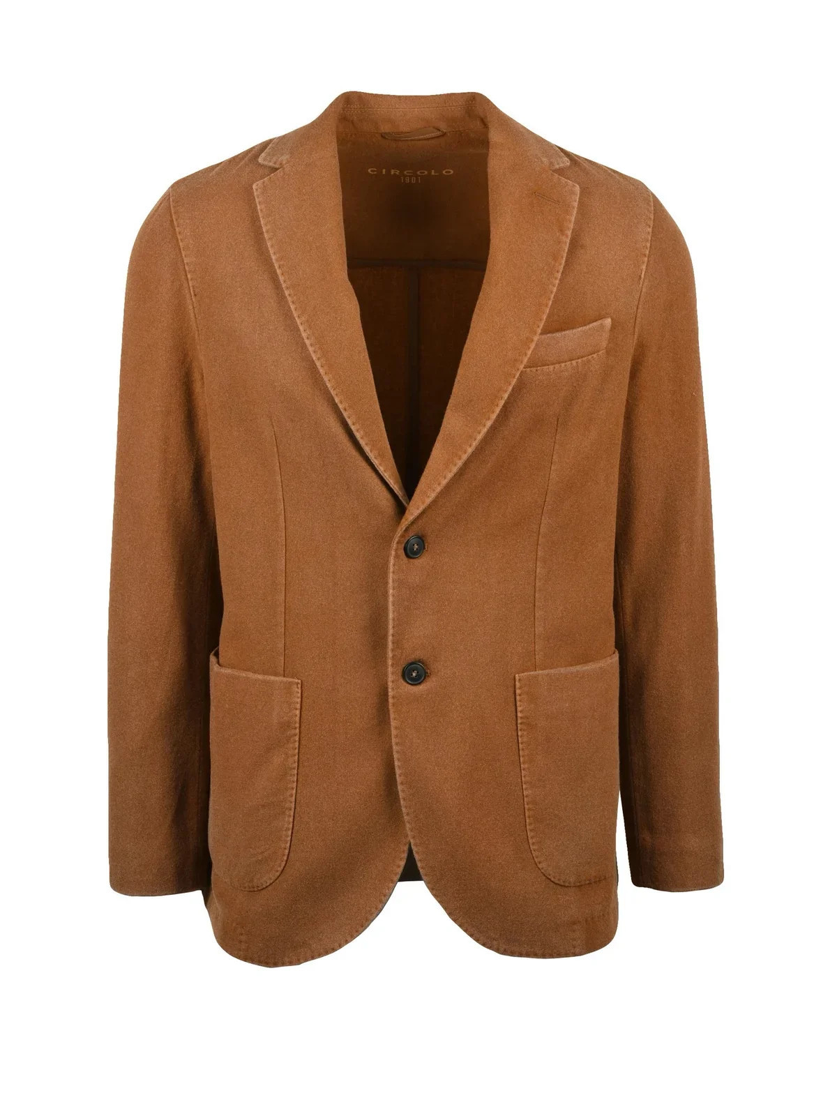 Fitted Caramel Blazer With Classic Two-Button Closure And Tailored Silhouette | Shop Simon
