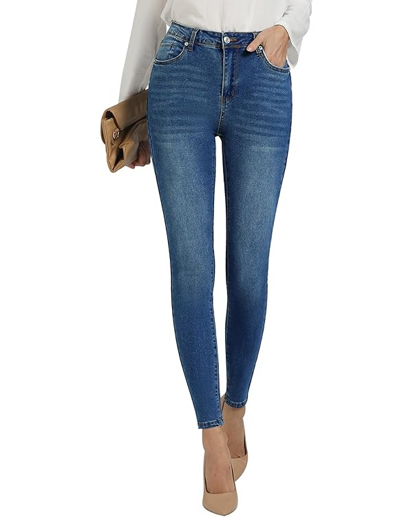 GRAPENT Skinny Jeans for Women High Waist Stretchy Classic High Rise Slimming Jeggings Denim Trou... | Amazon (US)