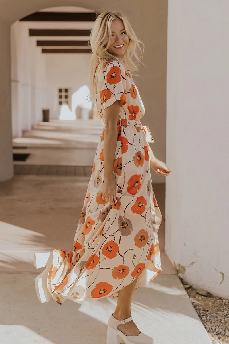 The Lela Faux Wrap Maxi Dress | Roolee