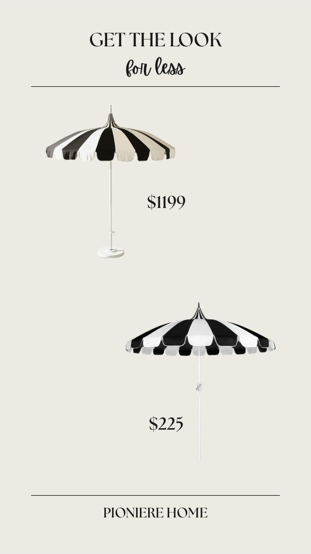 Get the look for less outdoor patio umbrella. Pagoda outdoor umbrella, striped umbrella, black & white, outdoor shade

#LTKSeasonal #LTKHome #LTKSaleAlert