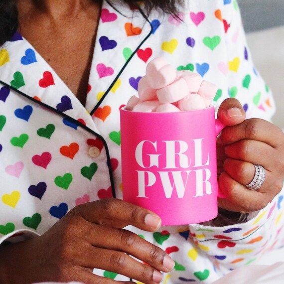 Girl Power Coffee Mug | Pink Ceramic Coffee Mug-Motivational Mug- Coffee Mug- gift | Etsy (US)