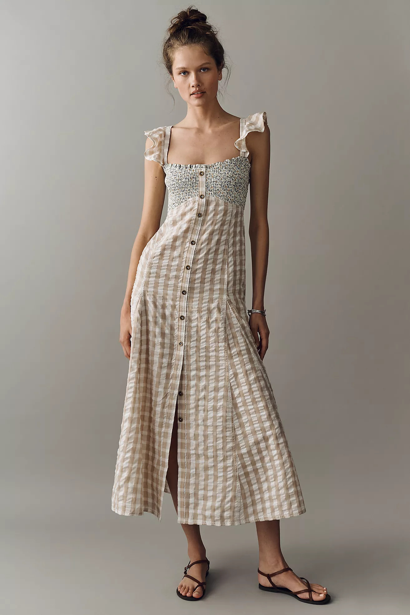Pilcro Cotton Buttondown Midi Dress | Anthropologie (US)