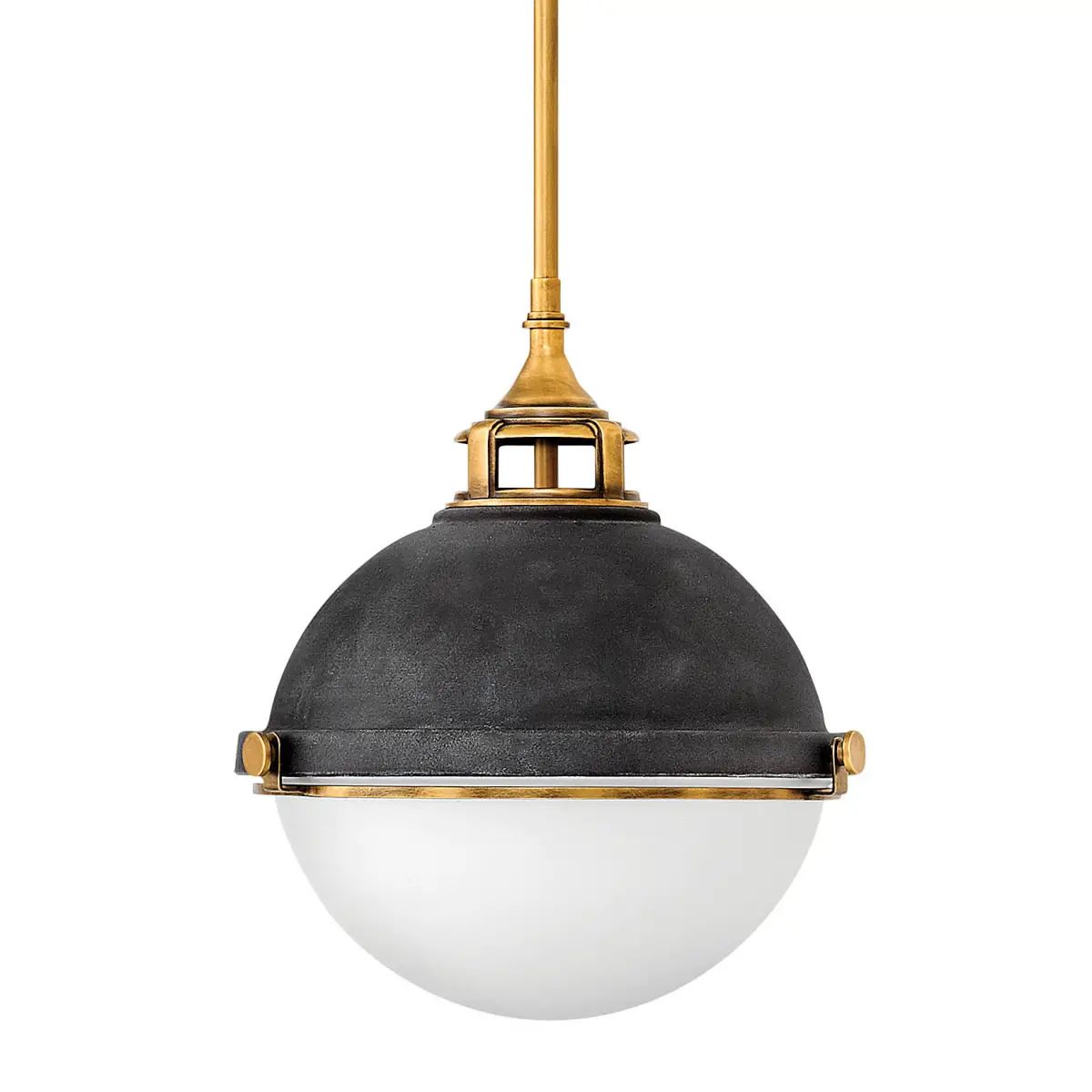 Hinkley Lighting 4834DZ Aged Zinc Fletcher 2 Light 14" Wide Pendant with a Etched Opal Glass Shad... | Build.com, Inc.