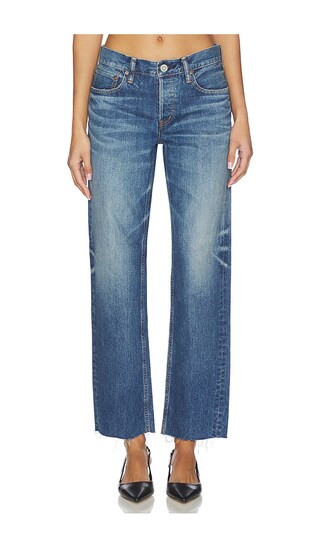 Moussy Vintage Needham Straight Low Jeans in Blue. - size 25 | Revolve Clothing (Global)