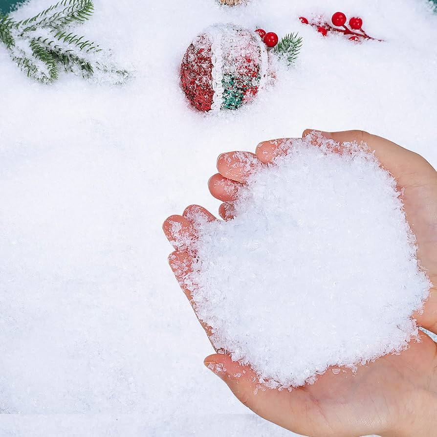 RGQSUN 15.8oz Christmas Fake Snow Decoration for Crafts,Artificial Fake Snow Powder Filler White ... | Amazon (US)