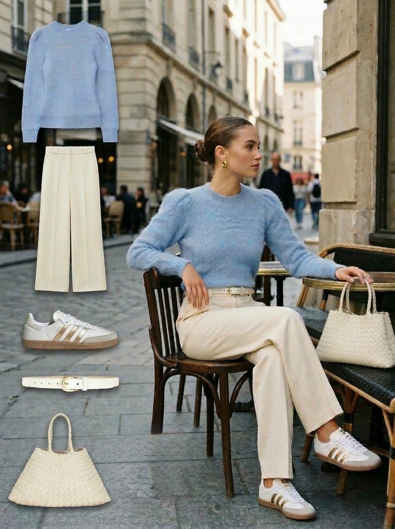 ✨ Soft Blue & Cream Elegance ✨

A fresh, refined look that blends soft color with timeless neutrals. The airy powder blue knit adds a delicate, feminine touch, perfectly paired with cream tailored trousers for a clean and elevated silhouette.

Sporty neutral sneakers keep the outfit modern and effortless, while the woven cream bag and matching belt tie everything together for a cohesive, polished finish. Gold jewelry adds just the right amount of subtle shine.

🤍 Style Details:
• Soft blue knit for a light, feminine feel  
• Cream tailored trousers for a clean silhouette  
• Neutral sneakers for a modern, relaxed edge  
• Woven cream bag for texture and softness  
• Matching belt for a polished touch  
• Gold jewelry for understated elegance  

Everything linked and ready to shop ✨

#LTKootd #LTKStyle #LTKChic

#LTKWorkwear #LTKgrwm #LTKootd
