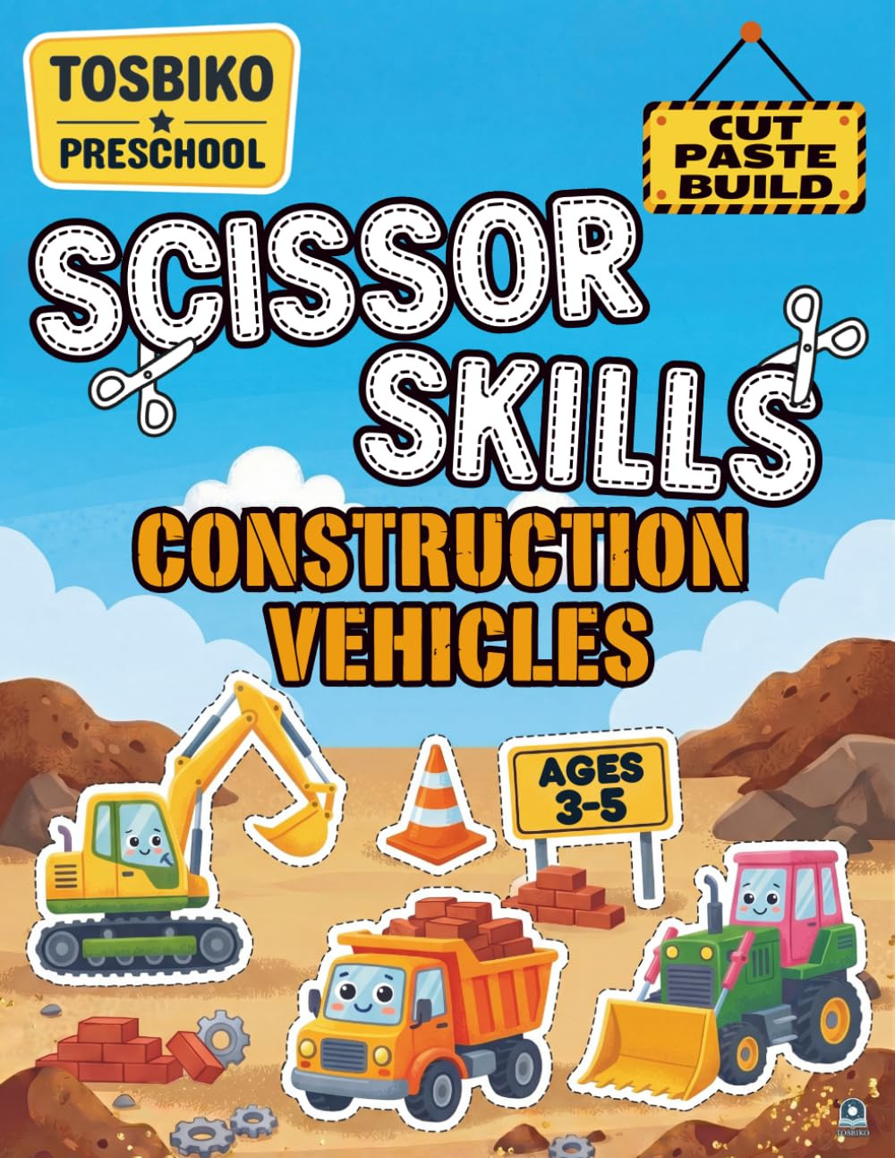 Scissor Skills for Kids Ages 3-5: Construction Vehicles: Cut and Paste Activity Book for Preschoo... | Amazon (US)