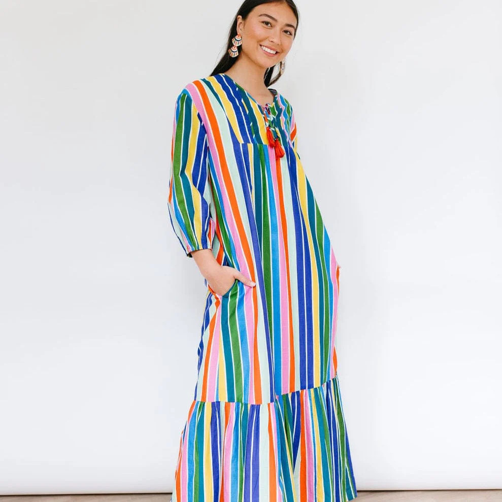 Rainbow Stripe Copa Dress | Sunshine Tienda