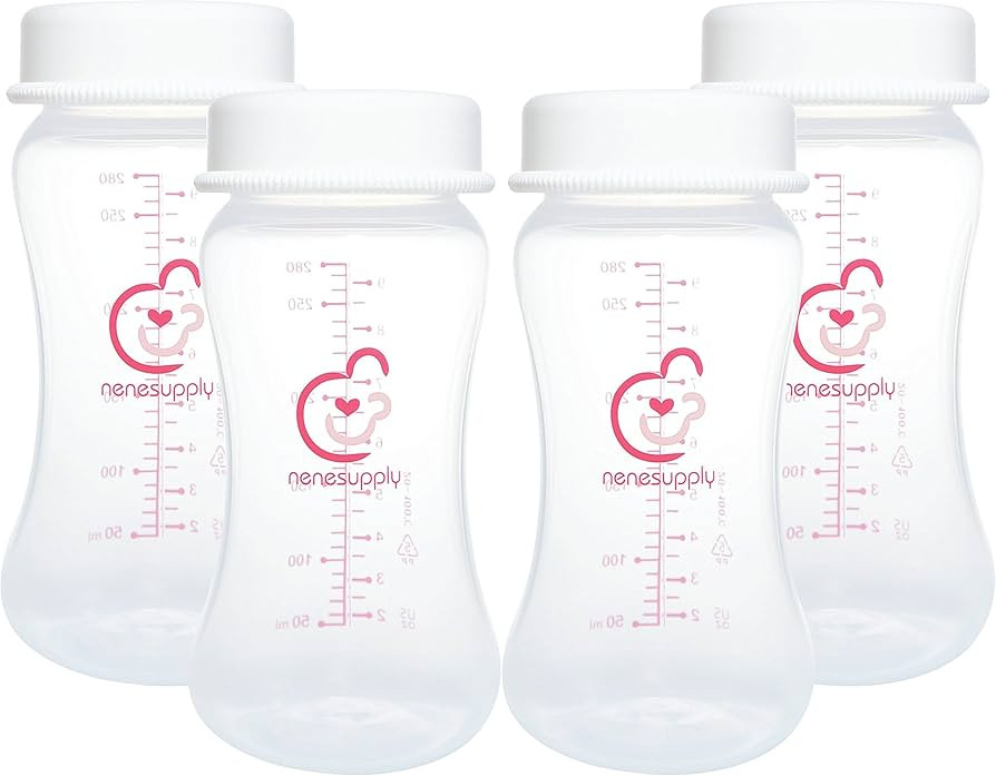 Nenesupply 9oz 4 Count Wide Neck Breast Pump Bottles Use as Bottles for Pumping with Spectra S1 S... | Amazon (US)