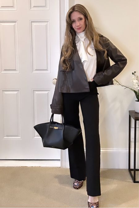 Work outfit with cropped trench and comfy low rise trousers! Plus silk tie blouse that’s perfect for everything 

#LTKworkwear #LTKstyletip #LTKfindsunder100