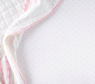 Chamois Pin Dot Fitted Crib Sheet | Pottery Barn Kids