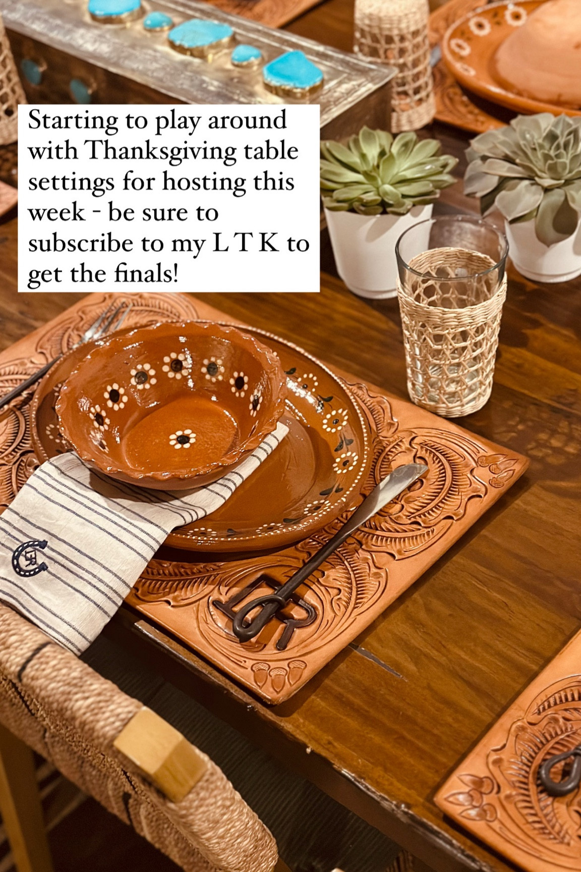 I’ll be hosting at the ranch for nearly a week so I have quite a few tables to set! Be sure to subscribe to me here (it’s free!) to get a nudge when I post this week! Lots of fun tabletops and looks to inspire you. 

#LTKHome #LTKHoliday #LTKParties