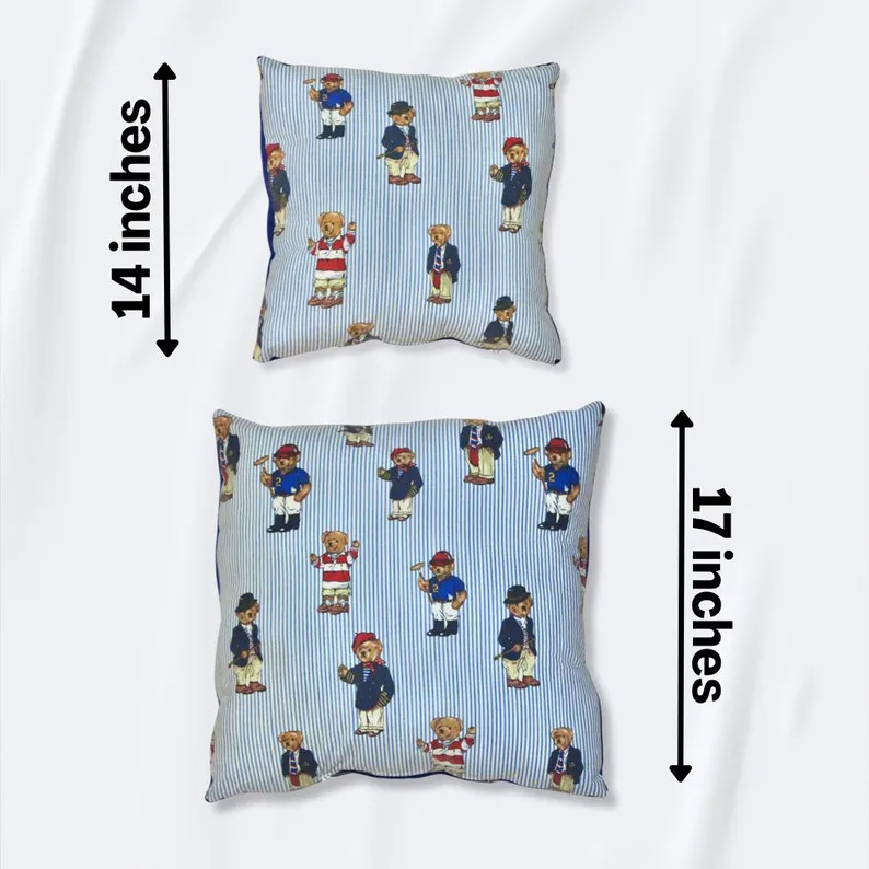 Upcycled Ralph Lauren Polo Bear Baby Throw Pillow Vintage - Etsy | Etsy (US)