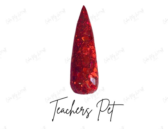 TEACHERS PET Red Glitter Dip Powder Red Glitter Nail Dip | Etsy | Etsy (US)