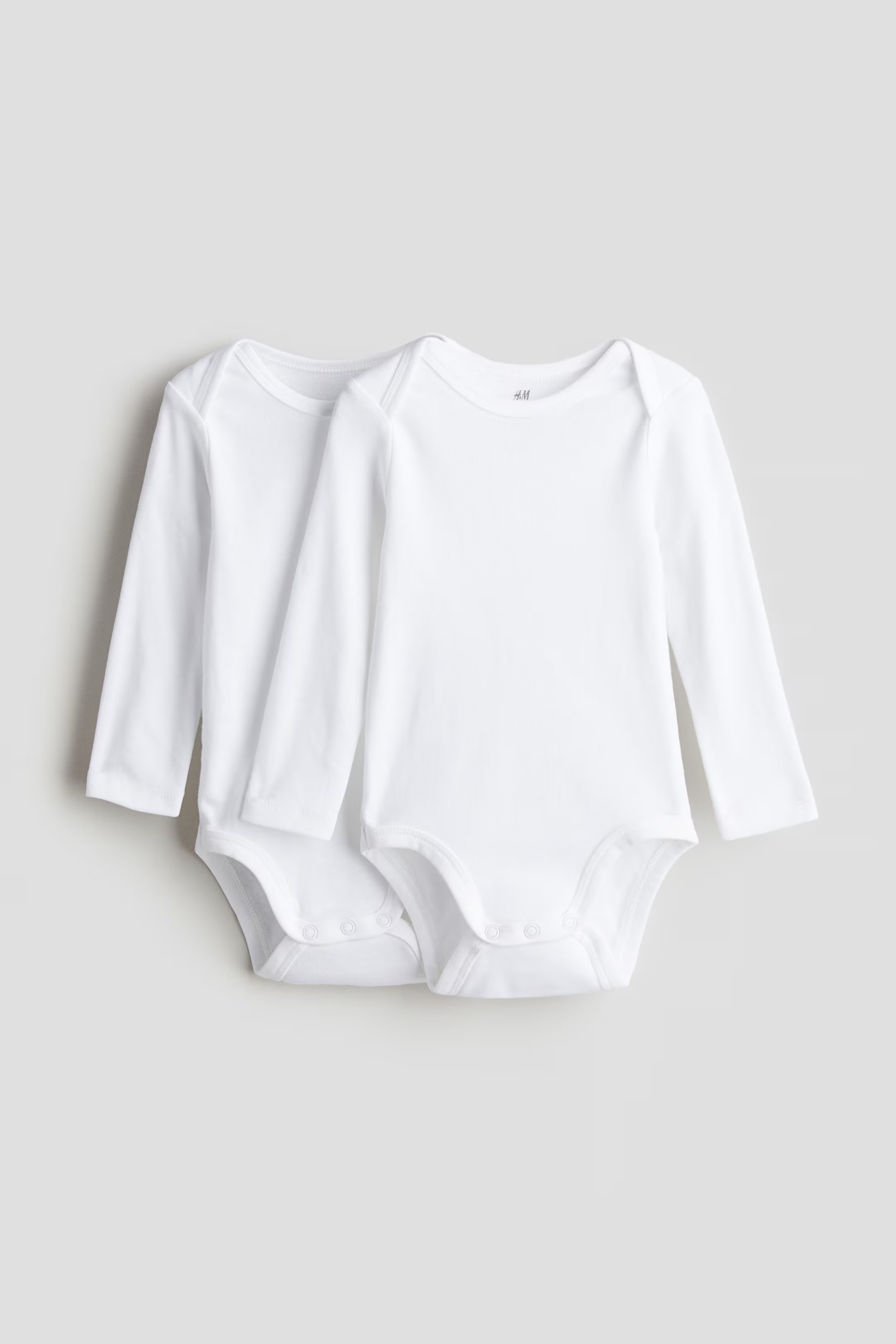 2-pack long-sleeved bodysuits - White - Kids | H&M GB | H&M (UK, MY, IN, SG, PH, TW, HK)