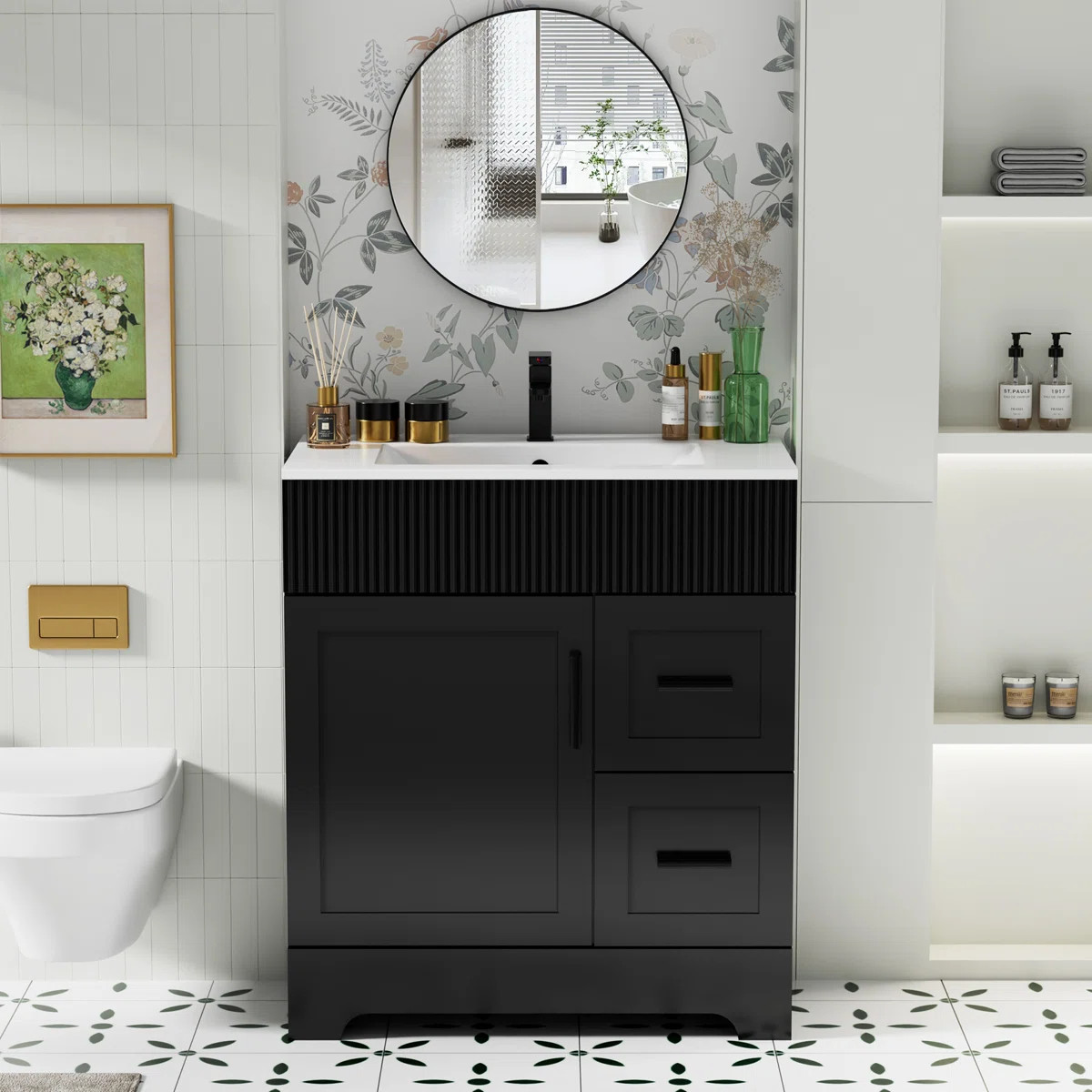 Shaunda 30" Single Bathroom Vanity Set with Sink Top, Zinc Alloy Faucet, Soft-Close Doors | Wayfair North America