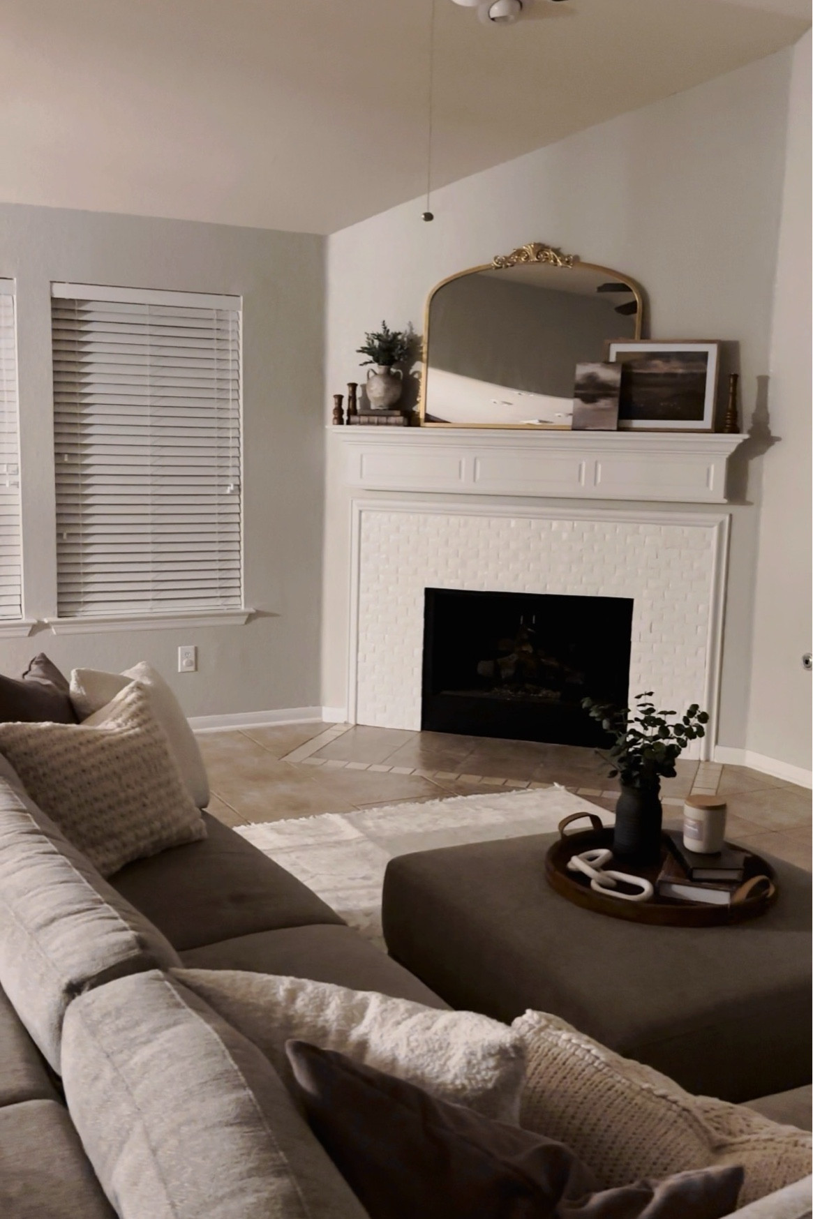 neutral modern organic fireplace mantel decor 

#LTKhome