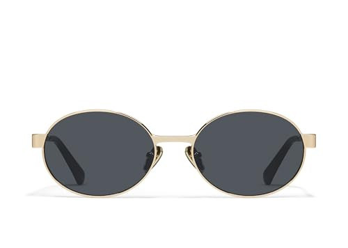 QUAY - Womens Sunglasses, Round Lenses with UV Protection (Anyways, Gold) | Amazon (US)