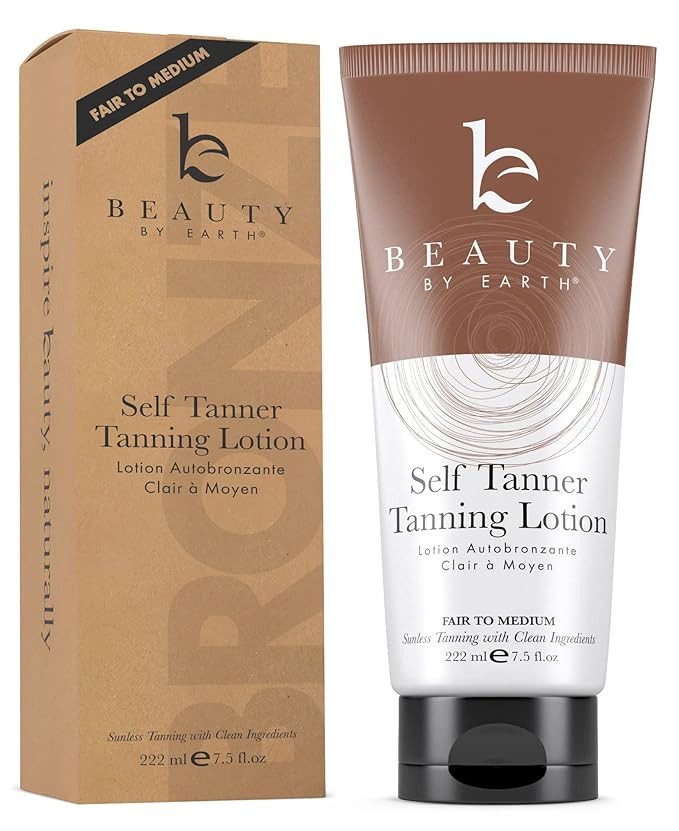 Amazon.com: Beauty by Earth Self Tanner Tanning Lotion - Fair to Medium Fake Tan Self Tanning Lot... | Amazon (US)