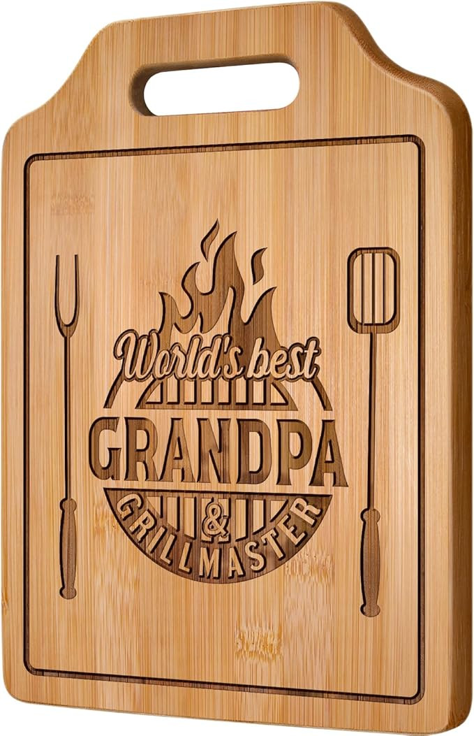 Grandpa Gifts,Birthday Gifts for Grandpa - Engraved Bamboo Cutting Board 12.3"L x 8.7"W x 0.4"Th,... | Amazon (US)
