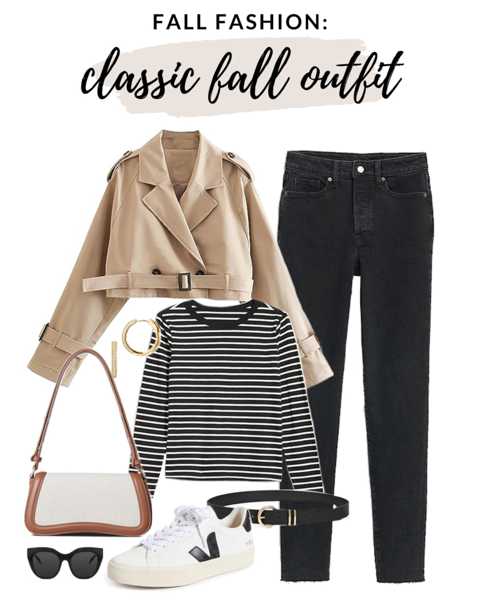 Classic fall outfit idea! Love this cropped trench jacket for fall and I’d pair it with black jeans and this black and white striped tee! 

#falloutfit #amazonfashion 

Amazon fall fashion. Flattering black jeans. Black and white striped layering tee. Amazon designer inspired handbag  

#LTKstyletip #LTKfindsunder100 #LTKSeasonal