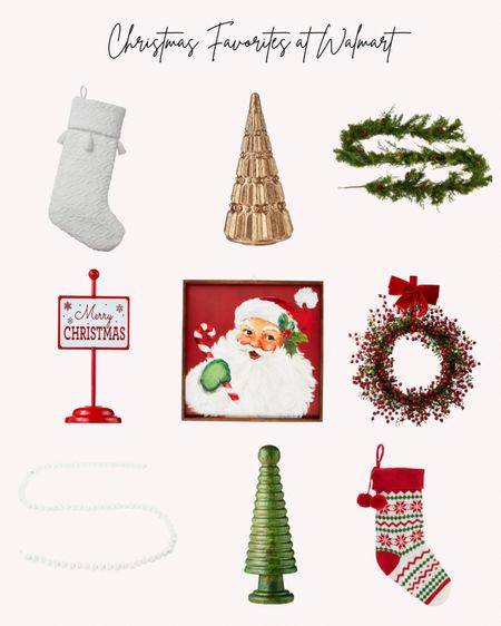 Christmas Favorites at Walmart. Holidays, trees, stockings, Santa, signs, garlands, indoor decor, decorations, white wood beads, wreaths

#LTKSeasonal #LTKHoliday #LTKhome