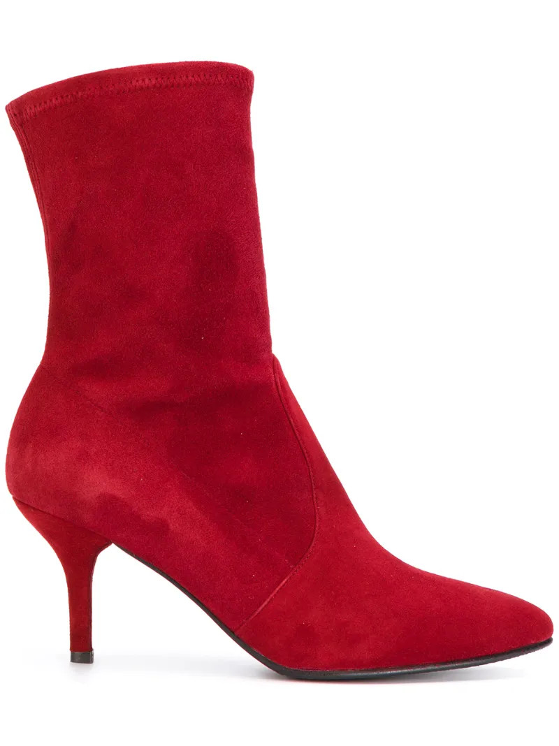 Stuart Weitzman - Cling Low Boots - women - Leather/Suede - 36, Red, Leather/Suede | FarFetch US