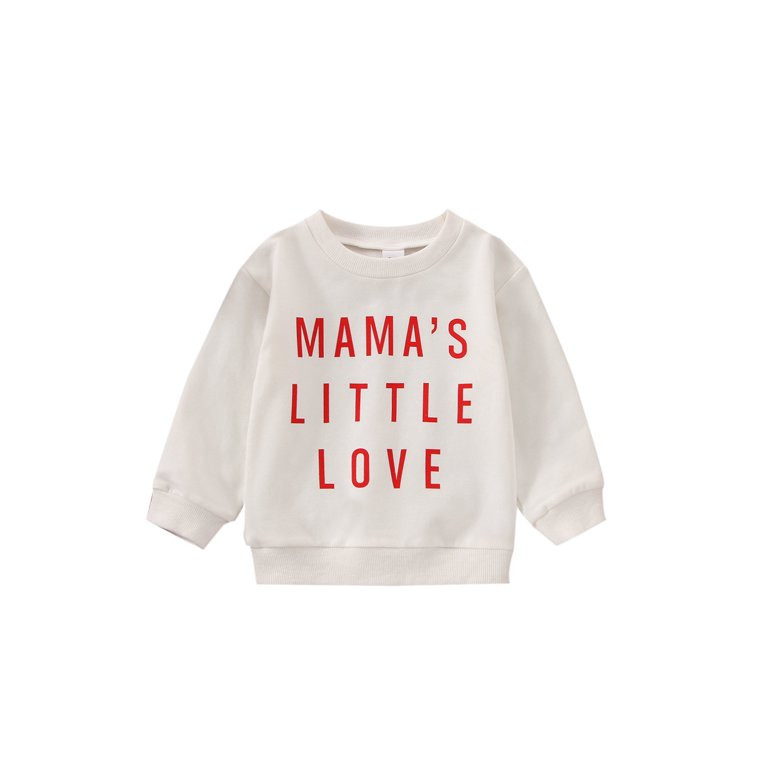 Licupiee Valentine's Day Toddler Baby Boy Girl Clothes Funny Letters Crewneck Sweatshirts Long Sl... | Walmart (US)
