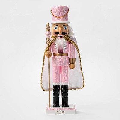 14" x 3.5" Traditional Nutcracker with Cape Pink/White - Wondershop™ | Target